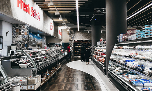 Inside a grocery store