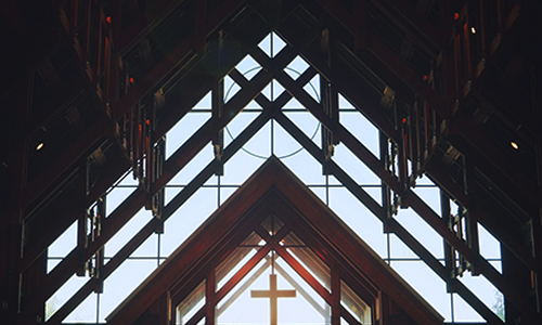 Church Window with Cross